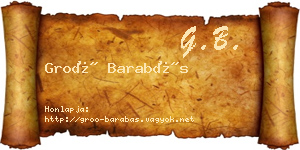 Groó Barabás névjegykártya